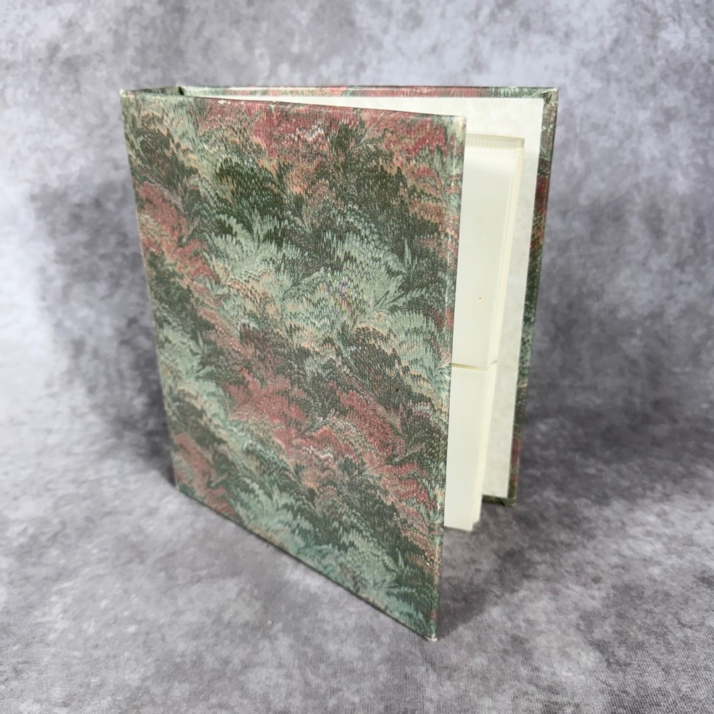 Vtg 80s Holson Photo Album Marbled Green Pink 3-Ring Binder 100 4x6 Pics Cottage